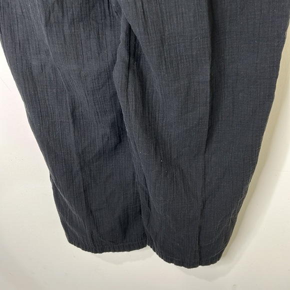 EILEEN FISHER Black Cropped Organic Cotton Pull-On Pants Size Large - Picture 9 of 16